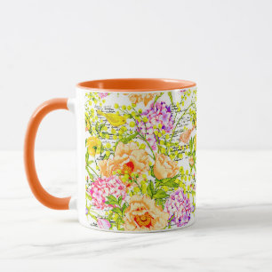 Caneca Floral primaveril vintage