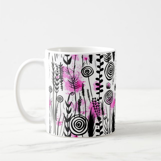 Caneca Floral Rosa (Esquerda)