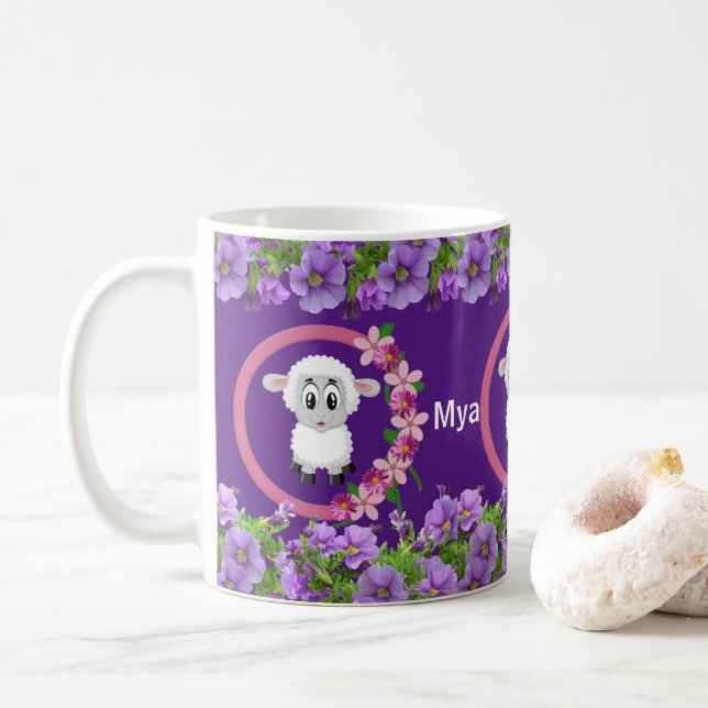 Caneca Floral Roxa (Com Donut)