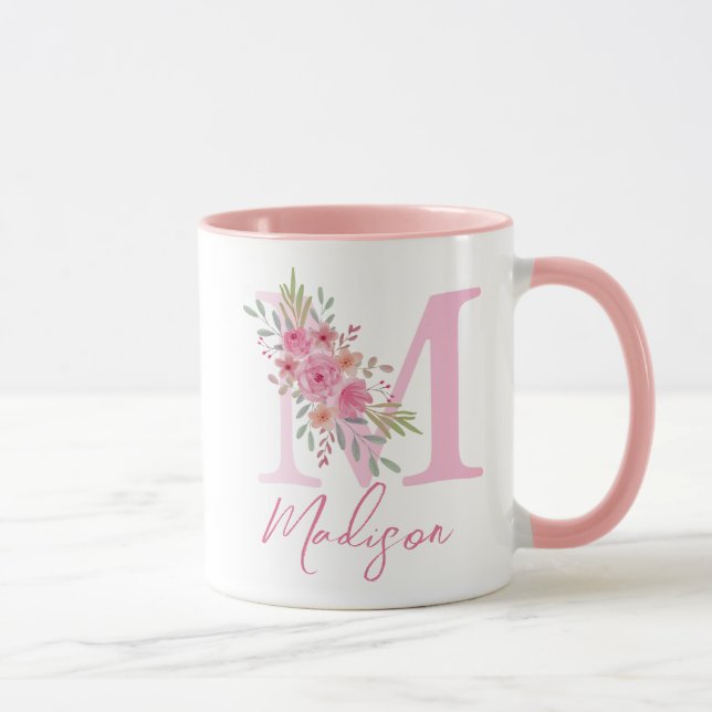 CANECA FLORAL SOFT BLUSH ALPHABETS NAME LETÓRIA M (Direita)