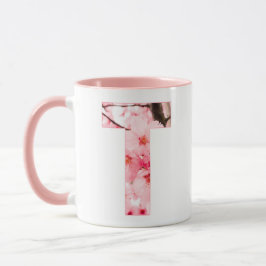 Caneca Floral T Initial Mug | Personalized Name & Traits