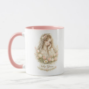 Caneca Floral Tulip Grace Floral Girl