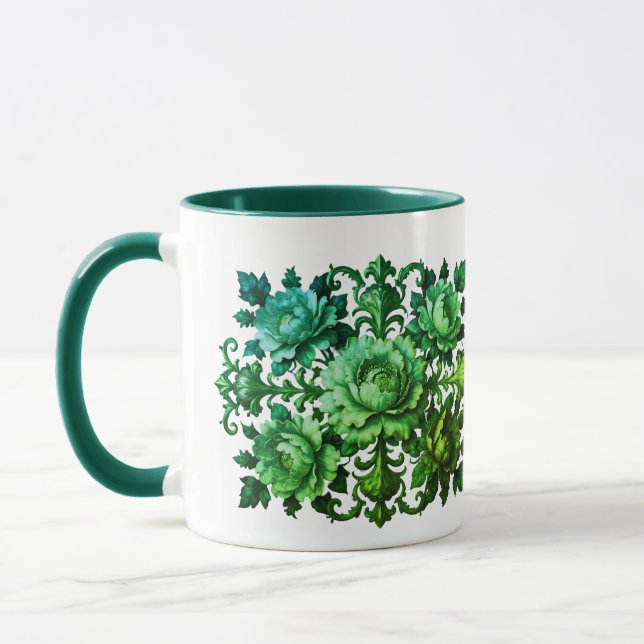 Caneca Floral Verde (Esquerda)