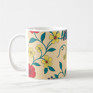 Caneca Floral Vintage com Hibiscos