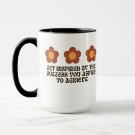 Caneca floral with inspirational quote