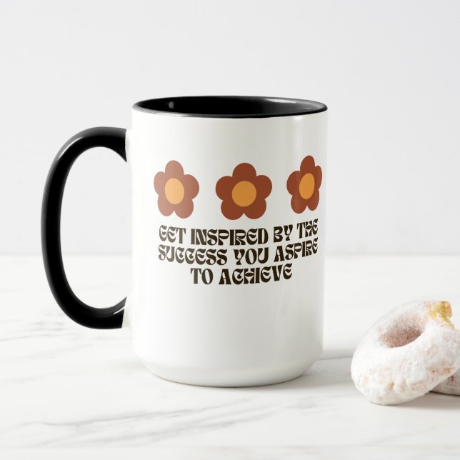 Caneca floral with inspirational quote (Com Donut)