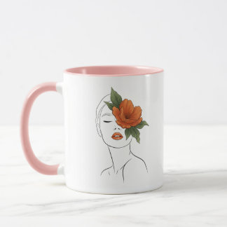 Caneca  Floral Woman Face Art Mug