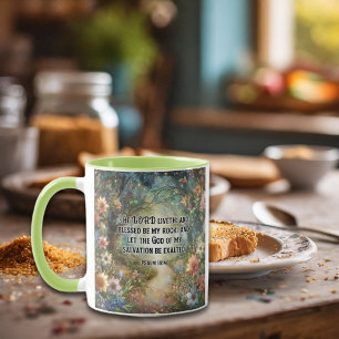 Caneca Floral Woodland King James Escritura Salm 18