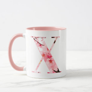 Caneca Floral X Inicial Nome & Características P