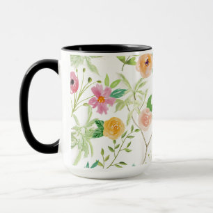 Caneca Floral Xadrez Romântico