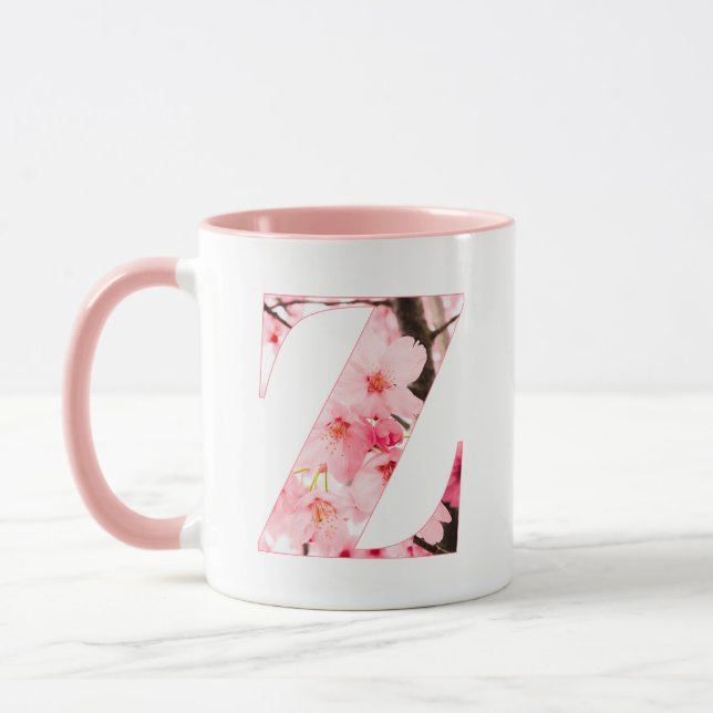 Caneca Floral Z Initial Mug | Personalized Name & Traits (Esquerda)