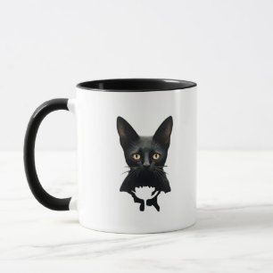Caneca Florals Whimsigoth Gótica Style Gatinho E Poppies