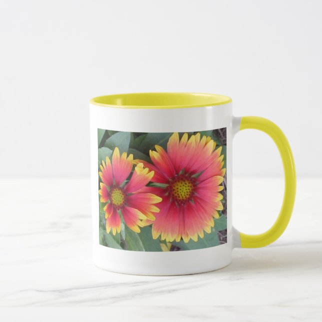 Caneca Flores alaranjadas e amarelas (Direita)