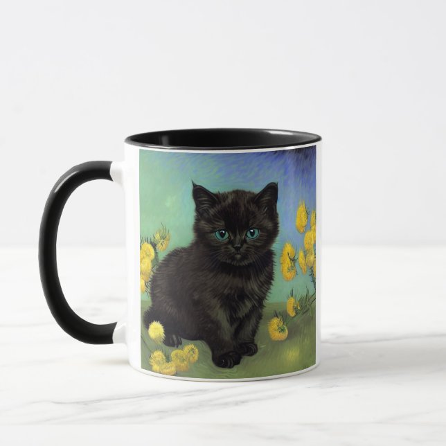 Caneca Flores Amarelas de Gogh Pretas para Gogh (Esquerda)