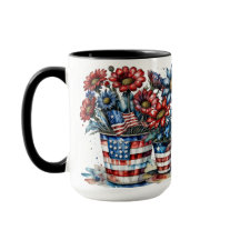 FLORES AMERICANOS AZUIS VERMELHOS PATRIÓTICOS VERM