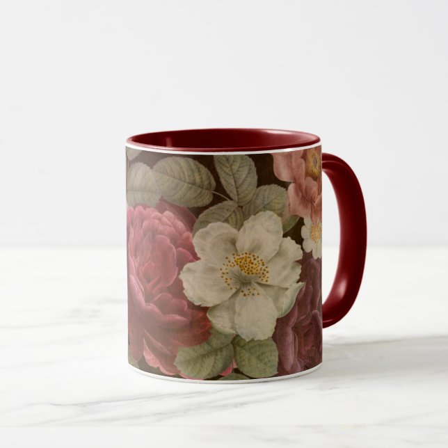 Caneca Flores Antigas Mug (Frente Esquerda)