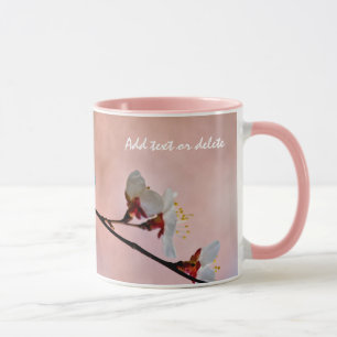 Caneca Flores Apricot Japonesas Atrativas