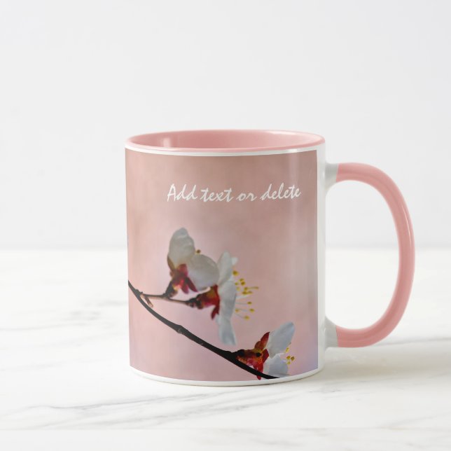 Caneca Flores Apricot Japonesas Atrativas (Direita)