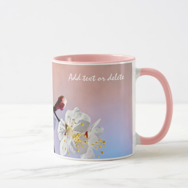 Caneca Flores Apricot Japonesas Brancas Clássicas (Direita)