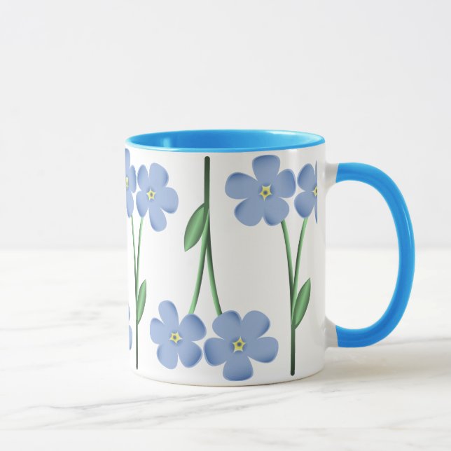 Caneca Flores azuis alternas (Direita)