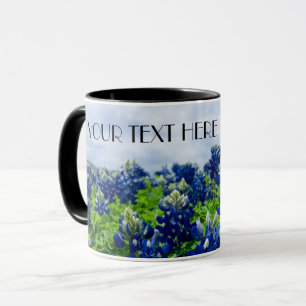 Caneca Flores Azuis Flores do Texas Floral