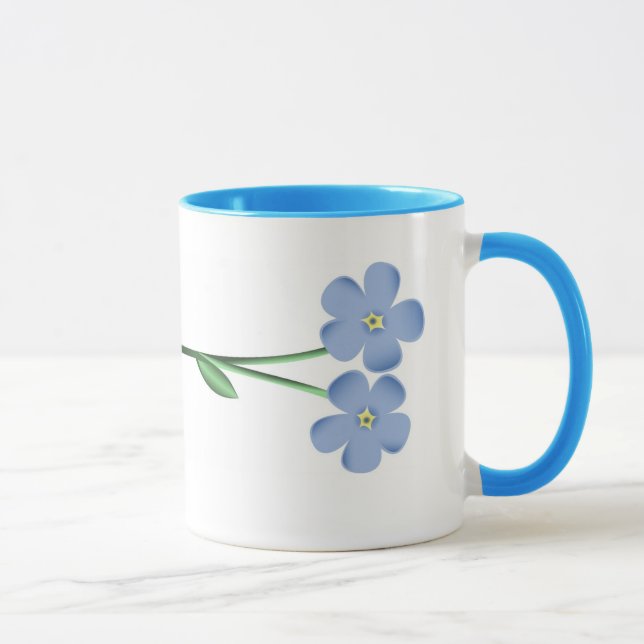 Caneca Flores azuis laterais (Direita)
