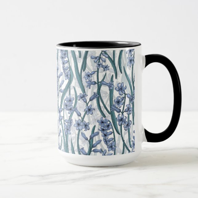 Caneca Flores Blue Hyacinth em branco (Direita)
