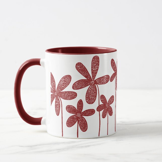 Caneca Flores bonito - Marrom (Esquerda)