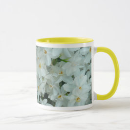 Caneca Flores brancas delicadas do narciso de Paperwhite