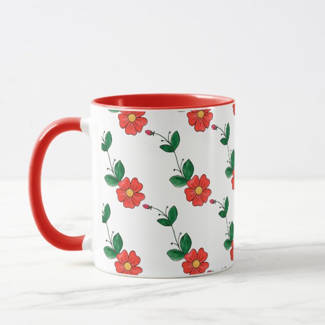 Caneca Flores, Buds e Folhas de Laranja, Cute (Esquerda)