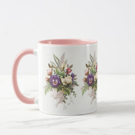 Caneca Flores Buquê Vintage Floral