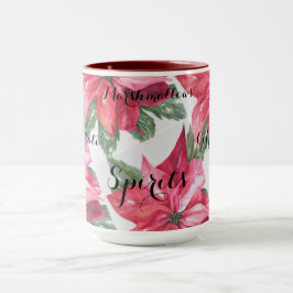 CANECA FLORES CLÁSSICAS DE NATAL VERMELHO DE POINSETTIA