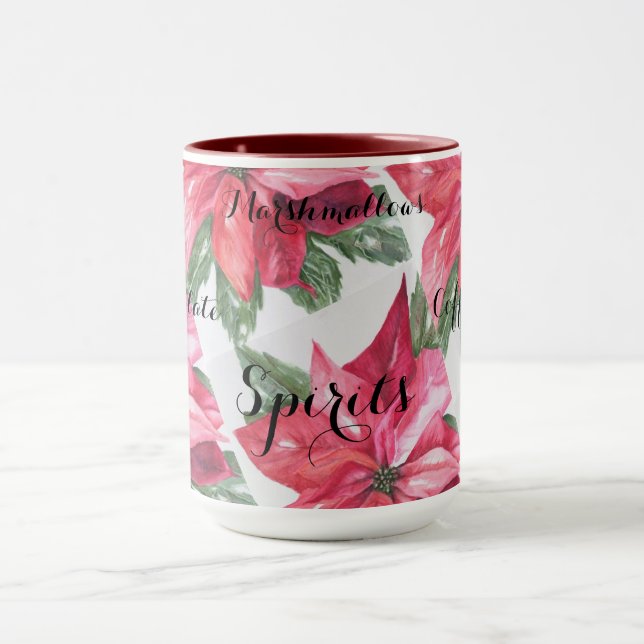 CANECA FLORES CLÁSSICAS DE NATAL VERMELHO DE POINSETTIA (Centro)