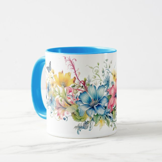 Caneca Flores Coloridas (Frente Esquerda)