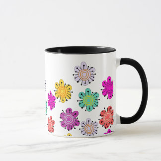 Caneca Flores coloridos decorativas