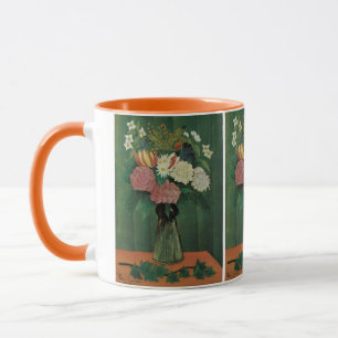Caneca Flores com Hera por Henri Rousseau, Floral Vintage