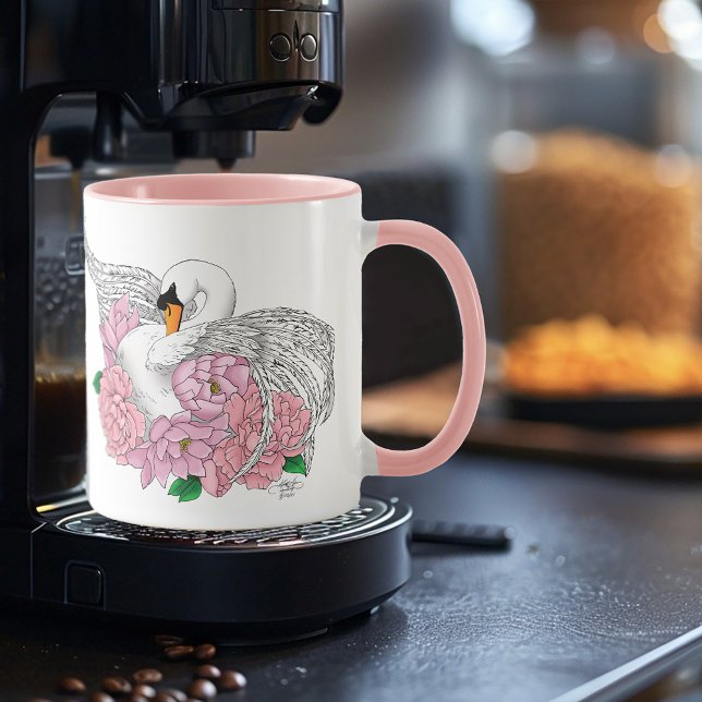 Caneca Flores Cor-de-rosa brancas (Criador carregado)