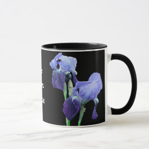 Caneca Flores da íris azul personalizadas
