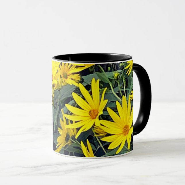 Caneca Flores de Alcachofra de Jerusalém (Frente Esquerda)