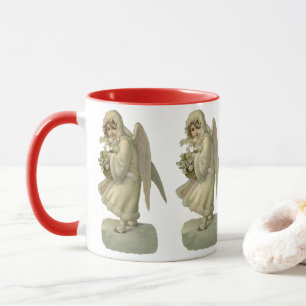 Caneca Flores de Anjo de Natal Antigo, Recorte de Metal V