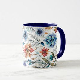 Caneca Flores de Aquarela