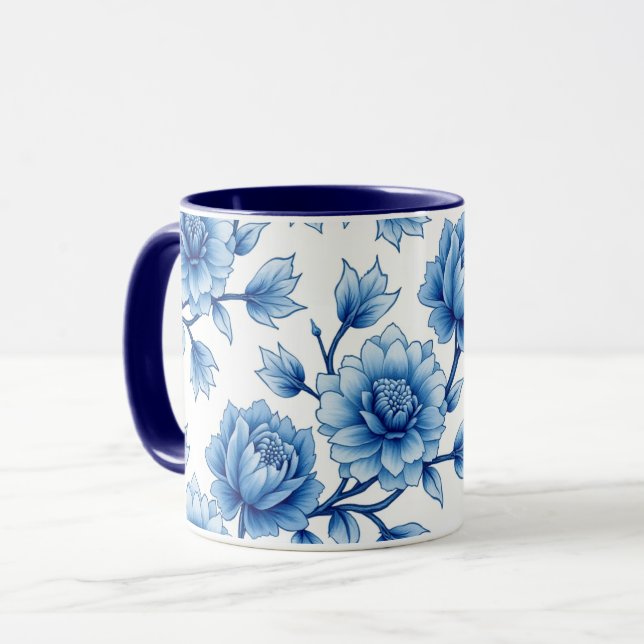 Caneca Flores de Aquarela Café (Frente Esquerda)