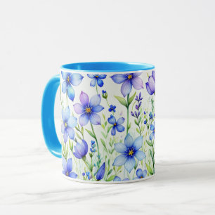 Caneca Flores de Aquarela Café