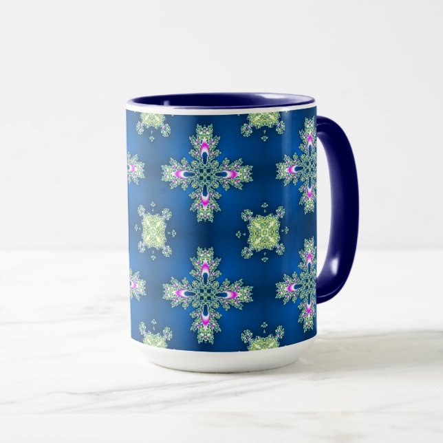 Caneca Flores de Artdeco no Estilo Retroativo (Frente Esquerda)