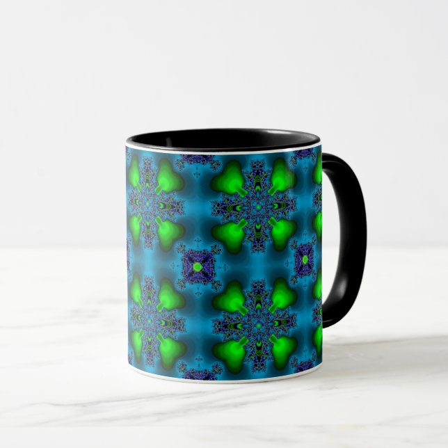 Caneca Flores de Artdeco no Estilo Retroativo (Frente Esquerda)
