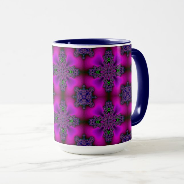 Caneca Flores de Artdeco no Estilo Retroativo (Frente Esquerda)