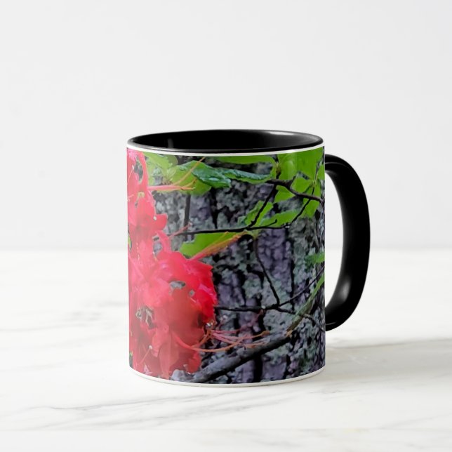 Caneca Flores de Azaléia Vermelha (Frente Esquerda)