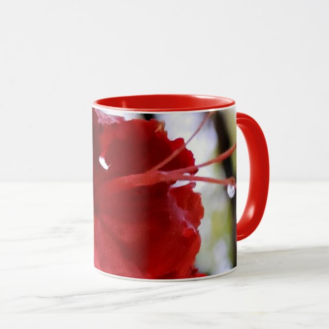 Caneca Flores de Azaléia Vermelha (Frente Esquerda)
