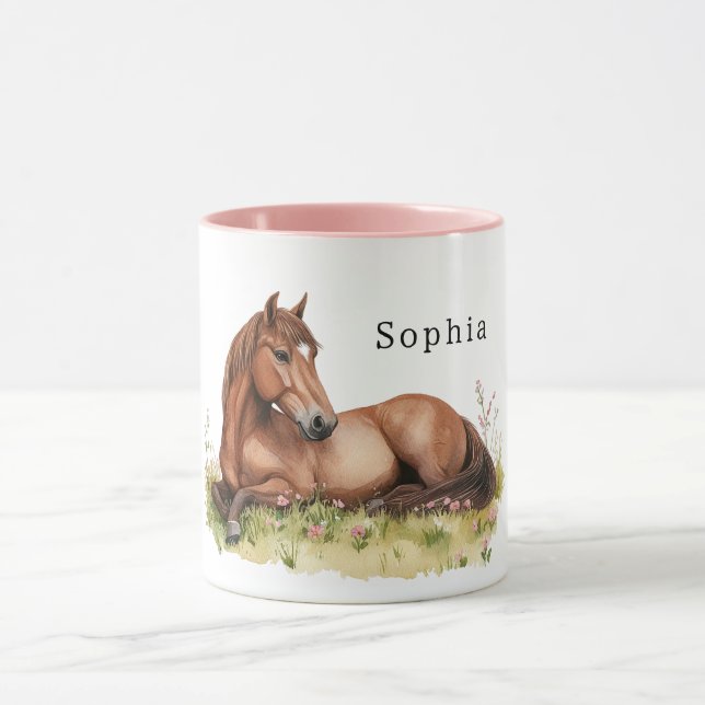 Caneca Flores de Cavalo na Grama (Centro)