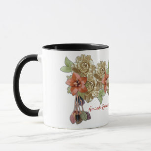 Caneca Flores de couro em Suede